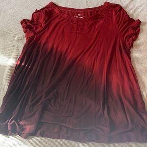 Soft and sexy red ombré shirt